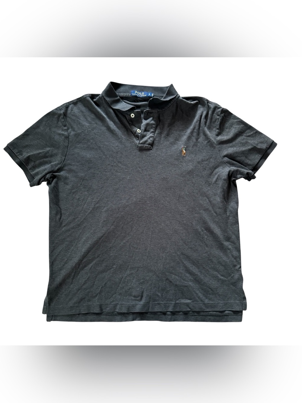 Polo Ralph Lauren Men’s Large Gray Pima Soft Touch Cotton Polo Shirt Pony Logo